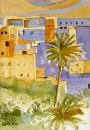 Aquarelle Kasbah Maroc